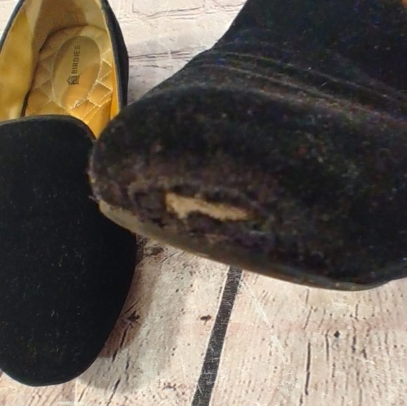 Birdies The Starling Black Velvet Flats 8 - Picture 2 of 12